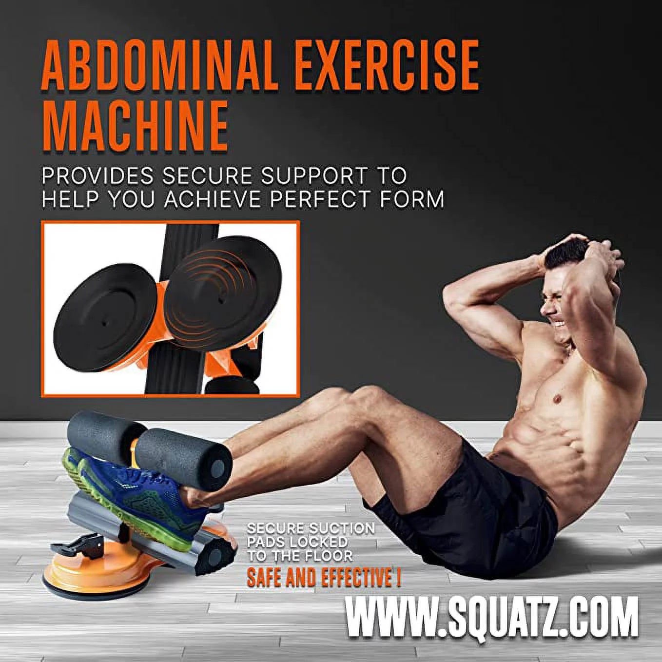 Abs Master Sit up Bar - Sit up Assistant Device Machine with Double Suction Cup, Resistance Bands, Weight Capacity of 661 Lbs, for Fitness Exercising Abdominal Muscles Full Body Training