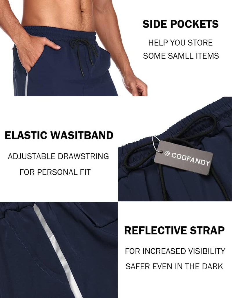 Men'S 2 Pack Gym Shorts with Liner 2 in 1 Athletic Bodybuilding Workout Shorts with Zipper Pockets