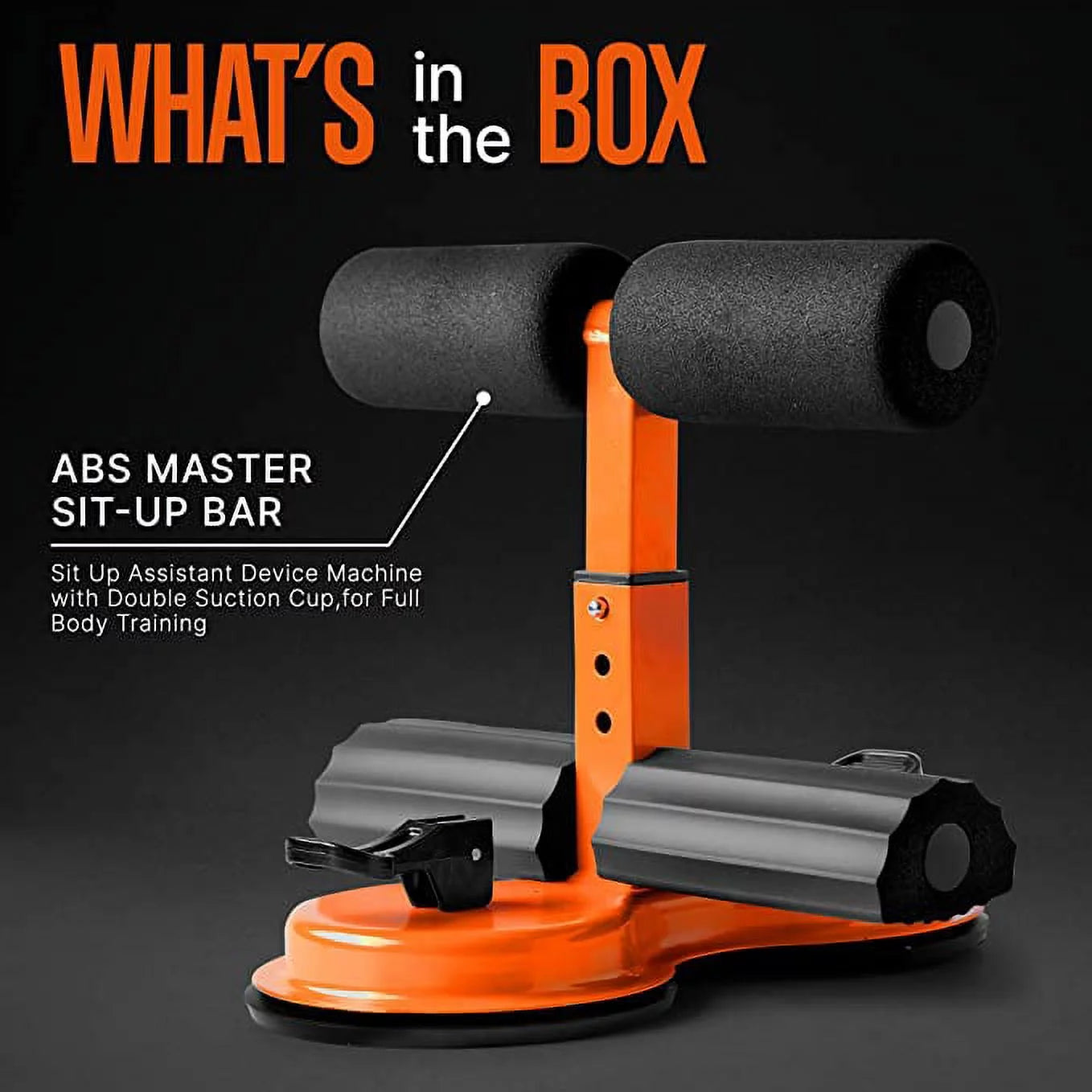 Abs Master Sit up Bar - Sit up Assistant Device Machine with Double Suction Cup, Resistance Bands, Weight Capacity of 661 Lbs, for Fitness Exercising Abdominal Muscles Full Body Training