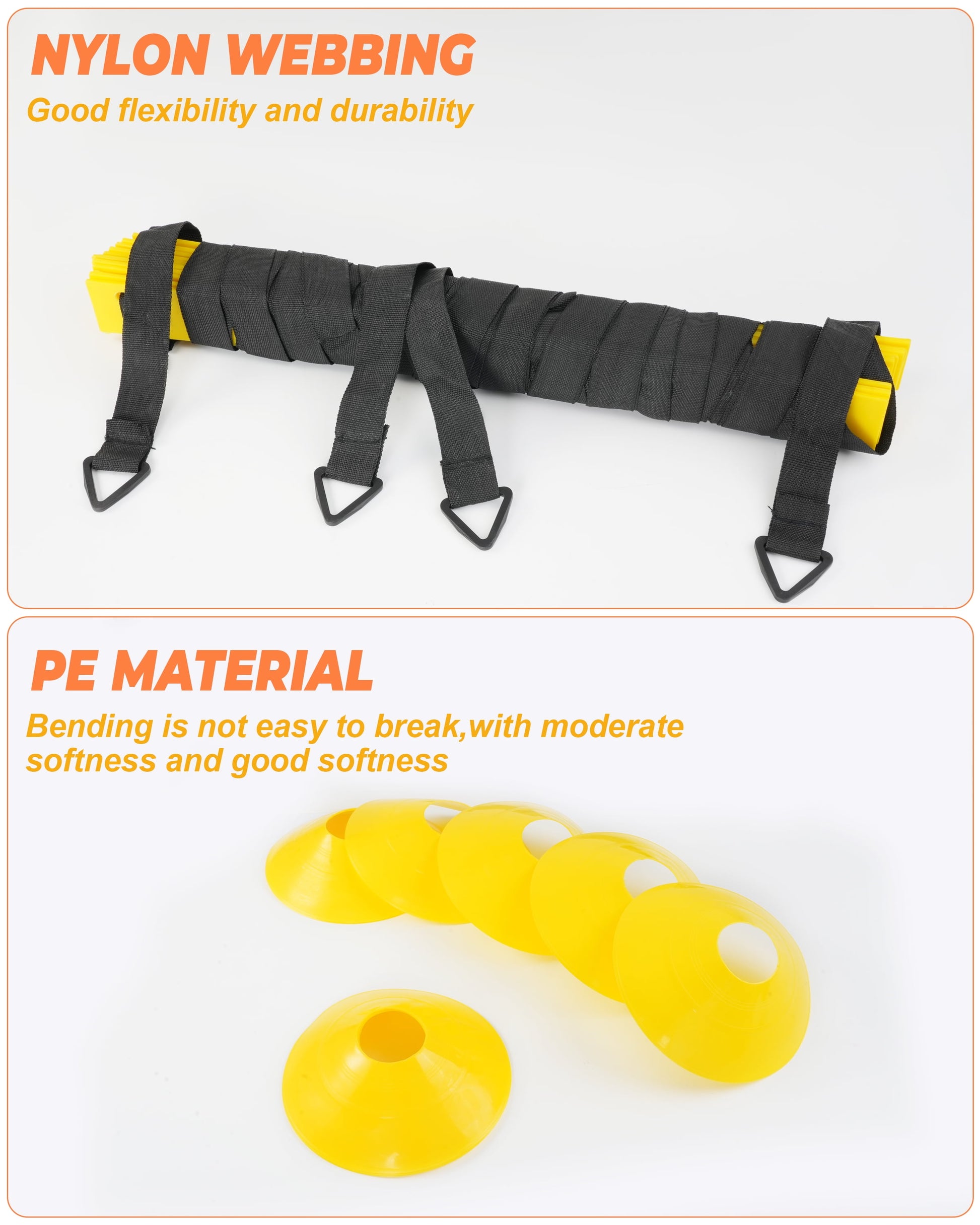 Speed and Agility Training Set, Agility Training Equipment for Kids with 20Ft Sports Agility Ladders, Cones, Exercise Ladder Equipment for Football Basketball Exercise Sports