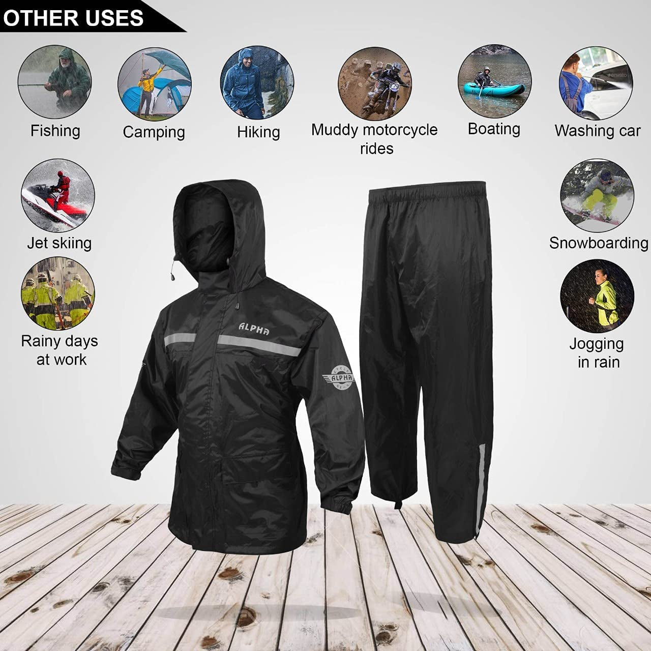 RAIN SUIT (BLACK, MEDIUM)